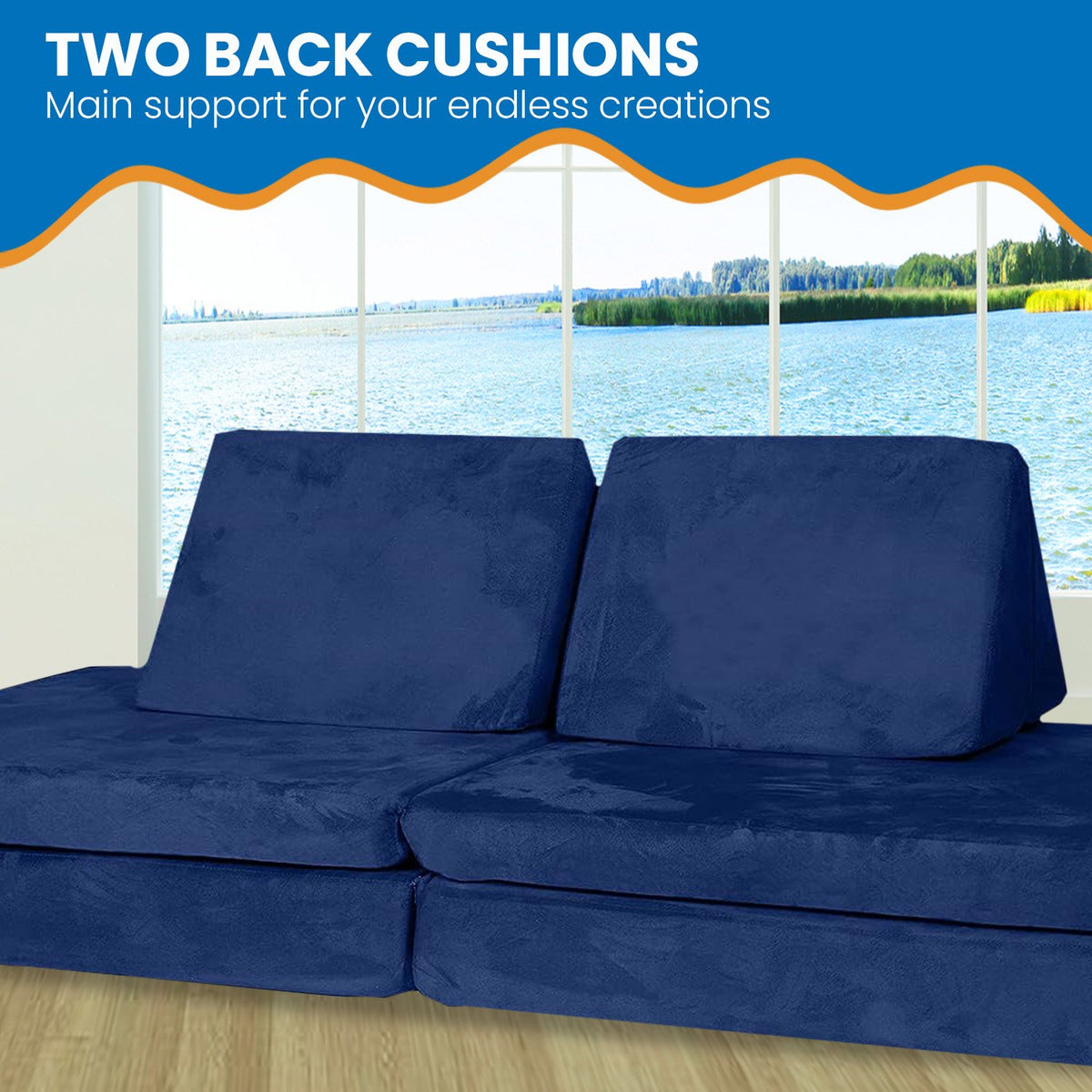 Huddle Kids Modular Play Foam Couch - Navy