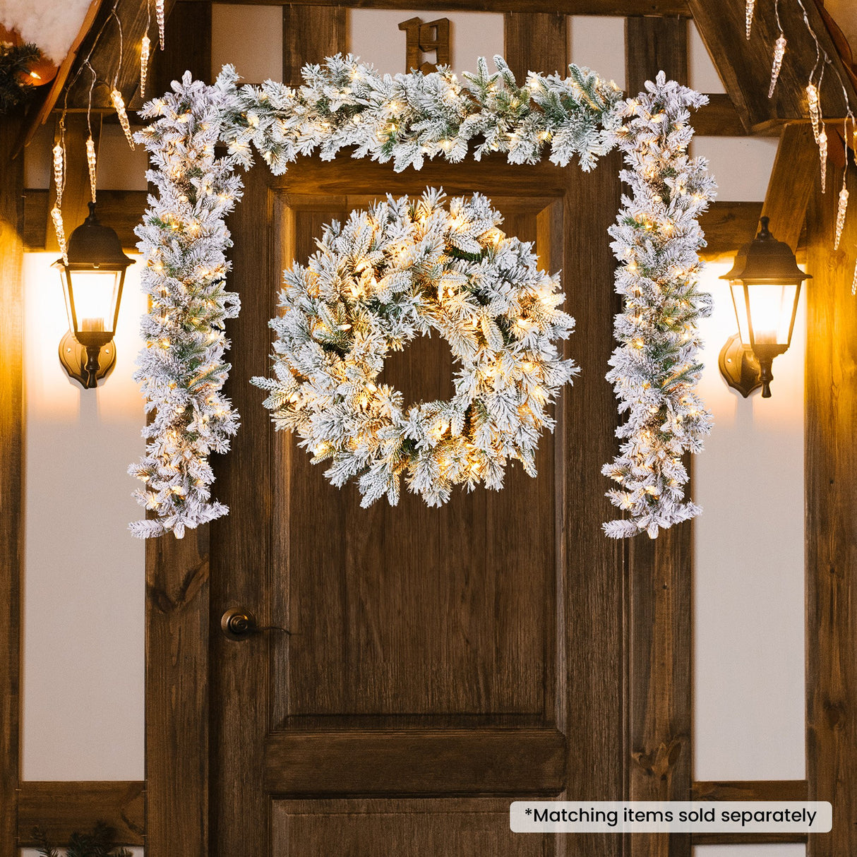 Christabelle Snowy Atica Pre-Lit Christmas Garland - 274cm