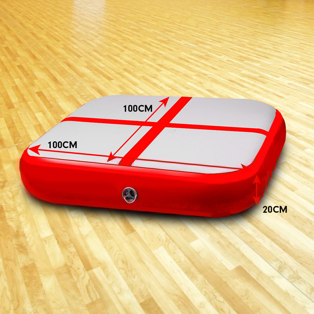 Powertrain 1m Air Inflatable Tumbling Mat Block - Red