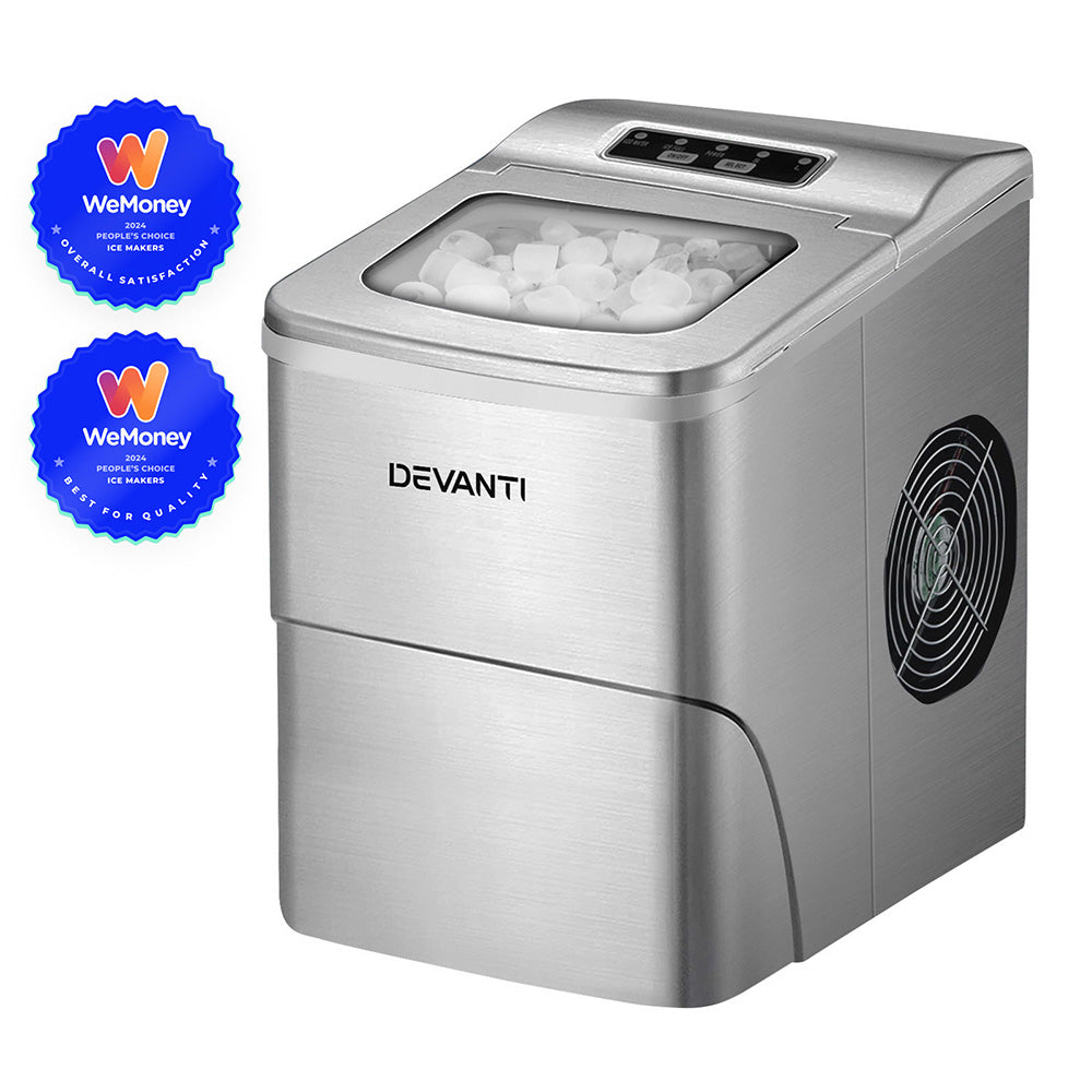 Devanti Silver Portable Ice Maker Machine