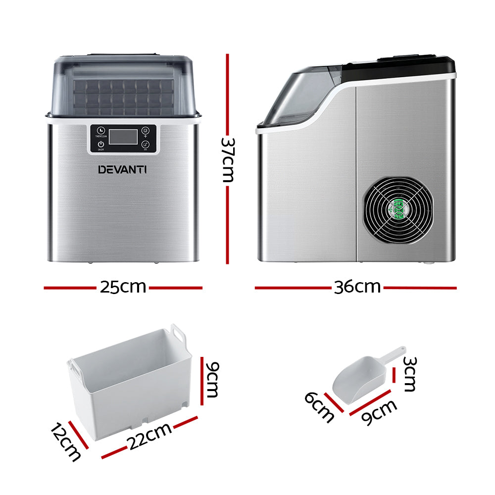 Devanti Commercial Portable Ice Maker 3.2L Countertop Ice Cube Machine