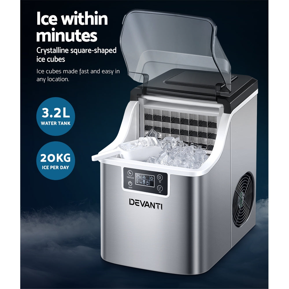 Devanti Commercial Portable Ice Maker 3.2L Countertop Ice Cube Machine