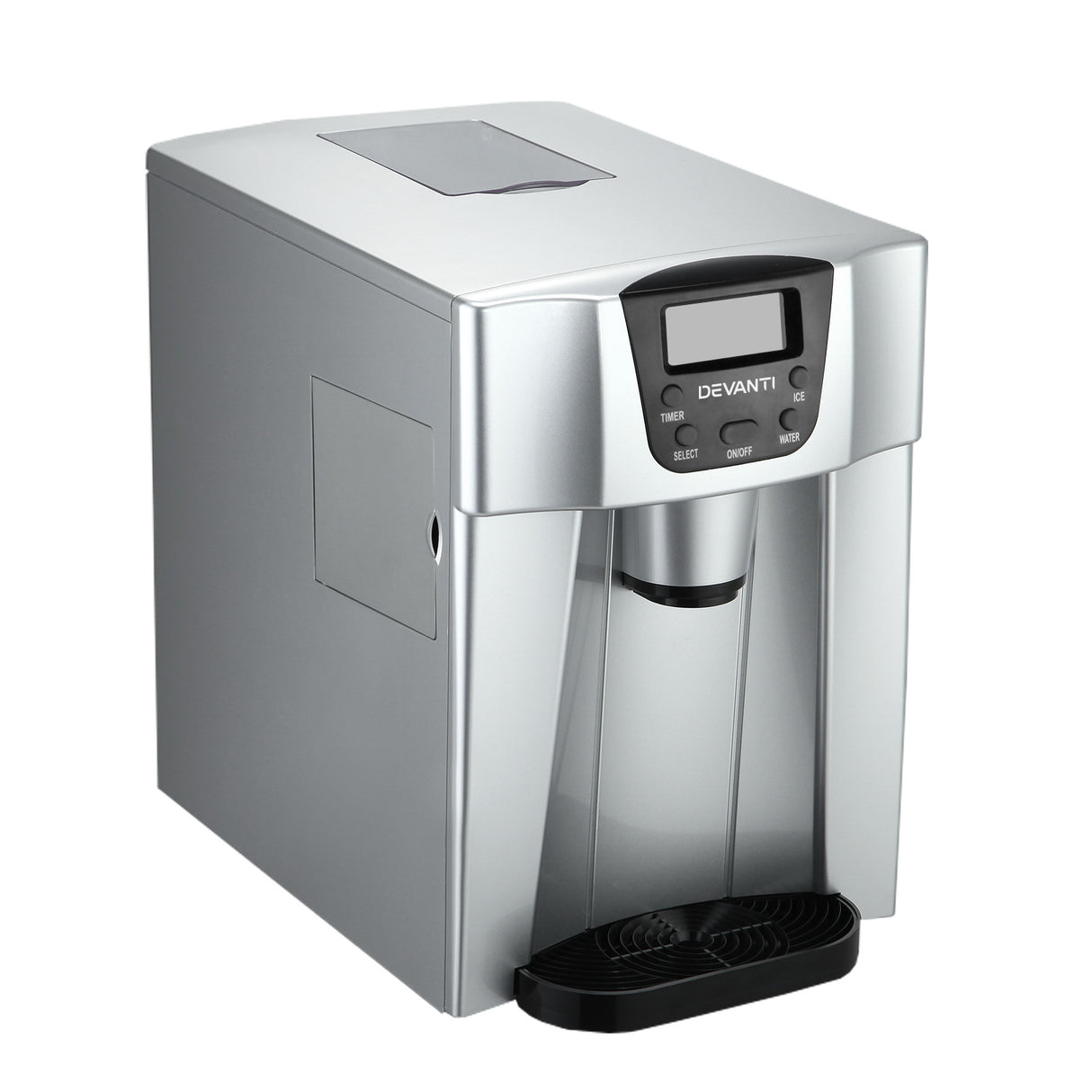 Devanti 2-in-1 Compact Ice Maker and Water Dispenser - Silver