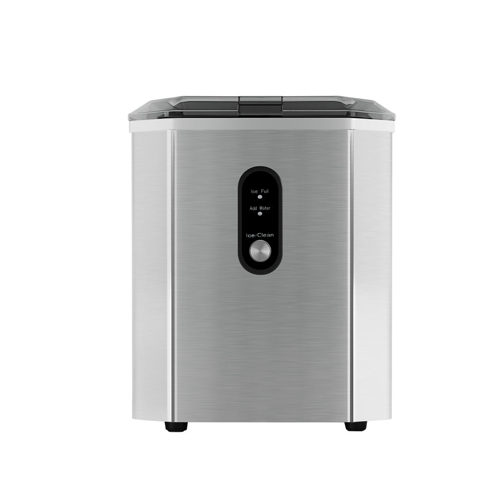 Devanti Stainless Steel Countertop Ice Maker Machine - Portable Ice Cube Maker Producing 12kg Daily