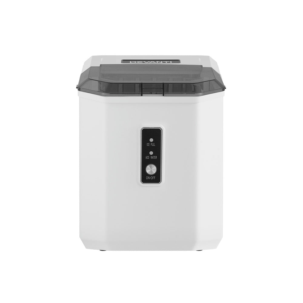 Devanti Portable Ice Maker - Black 12kg Daily Capacity with 2L Ice Cube Tray for Home Bar