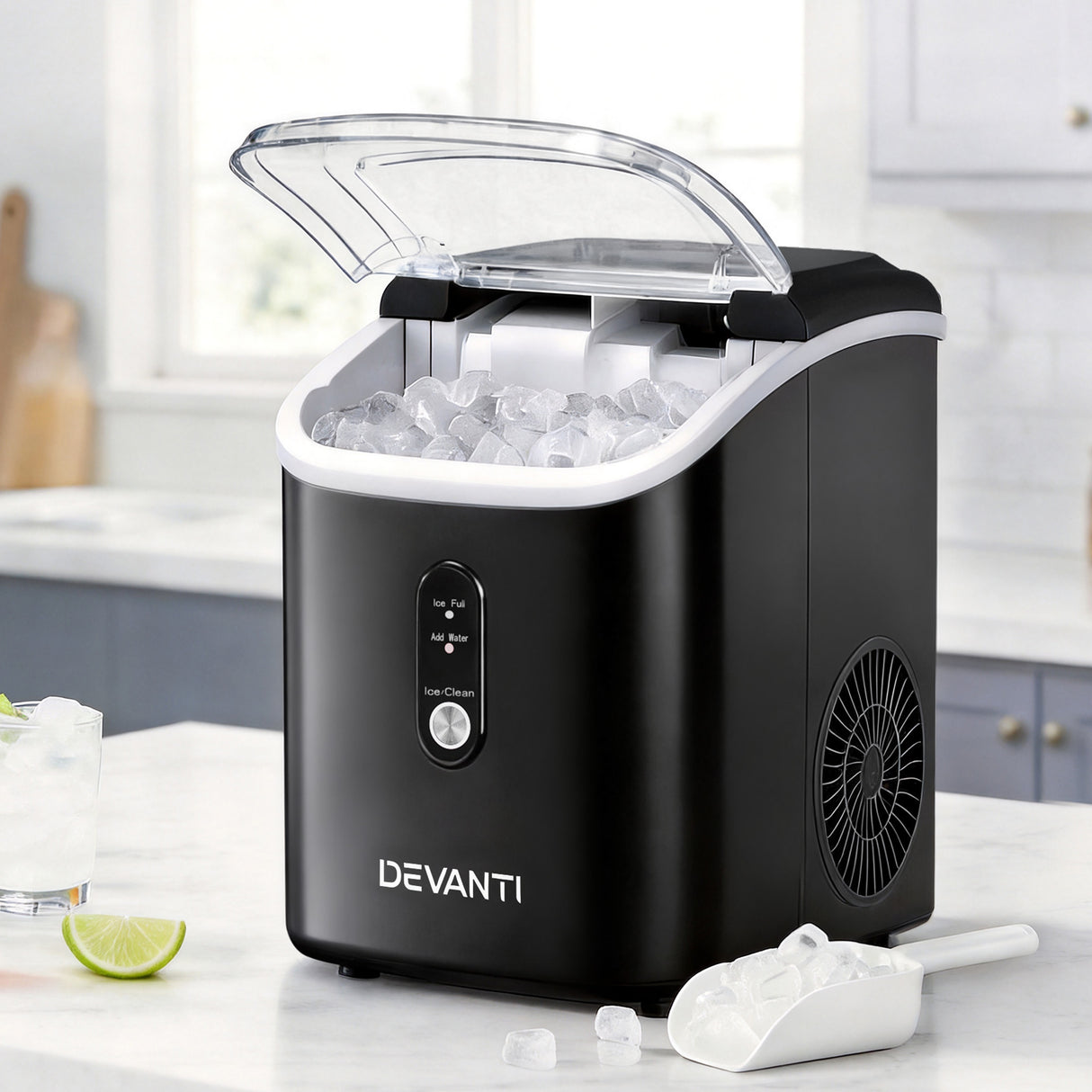 Compact Nugget Ice Maker Machine - 15kg Daily Capacity