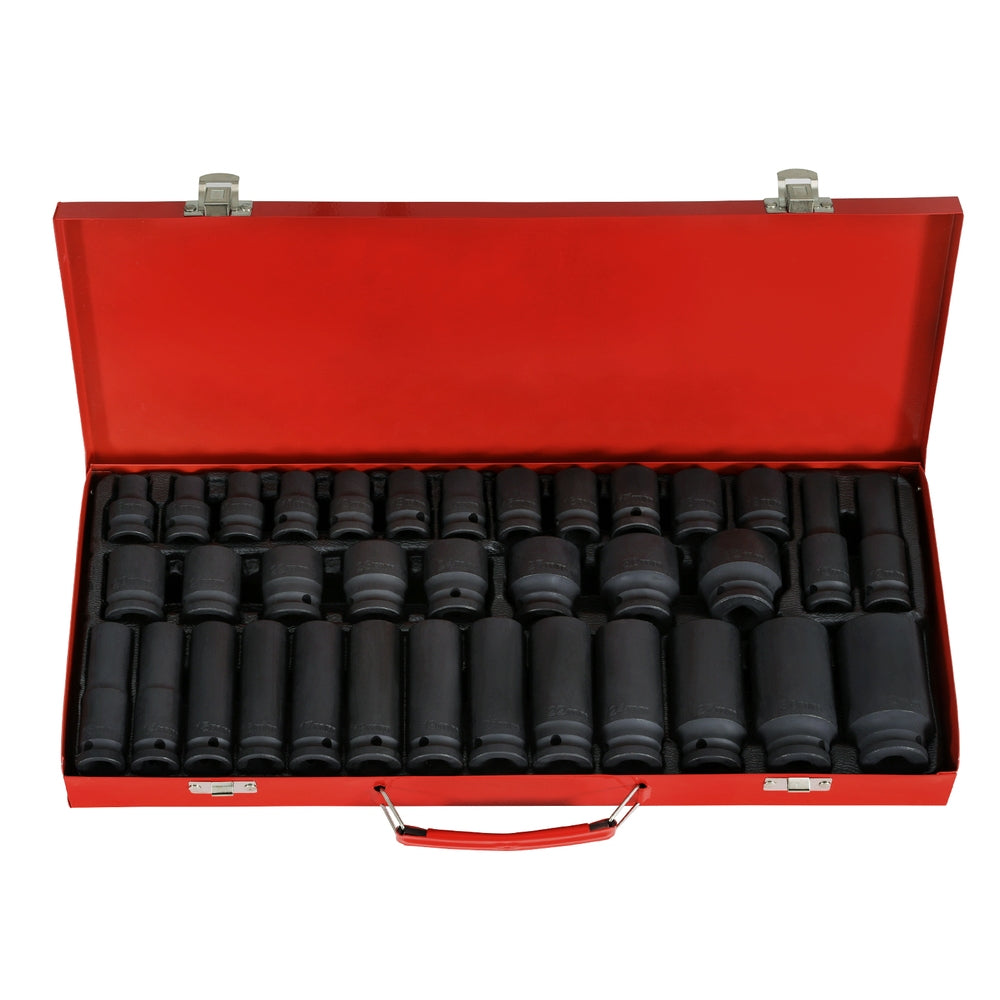 Giantz 35pcs 1/2 Drive Impact Socket Set Metric 8-32mm with Case