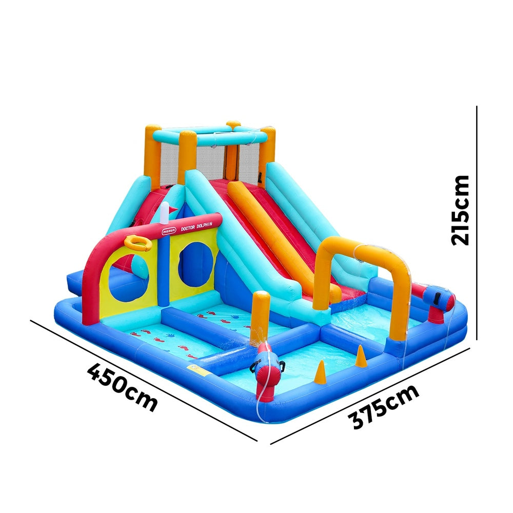 Doctor Dolphin 10-IN-1 Inflatable Water Park Dual Slides