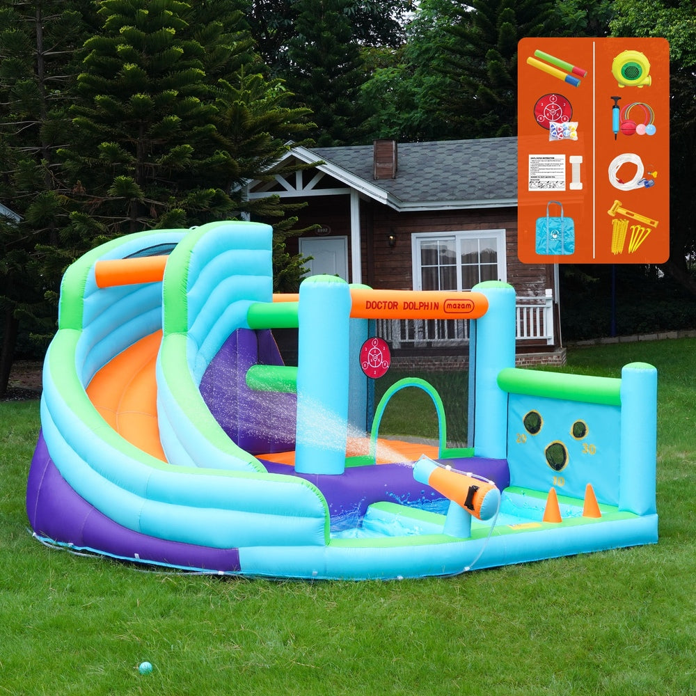 Doctor Dolphin 10-IN-1 Inflatable Water Park Bounce Castle