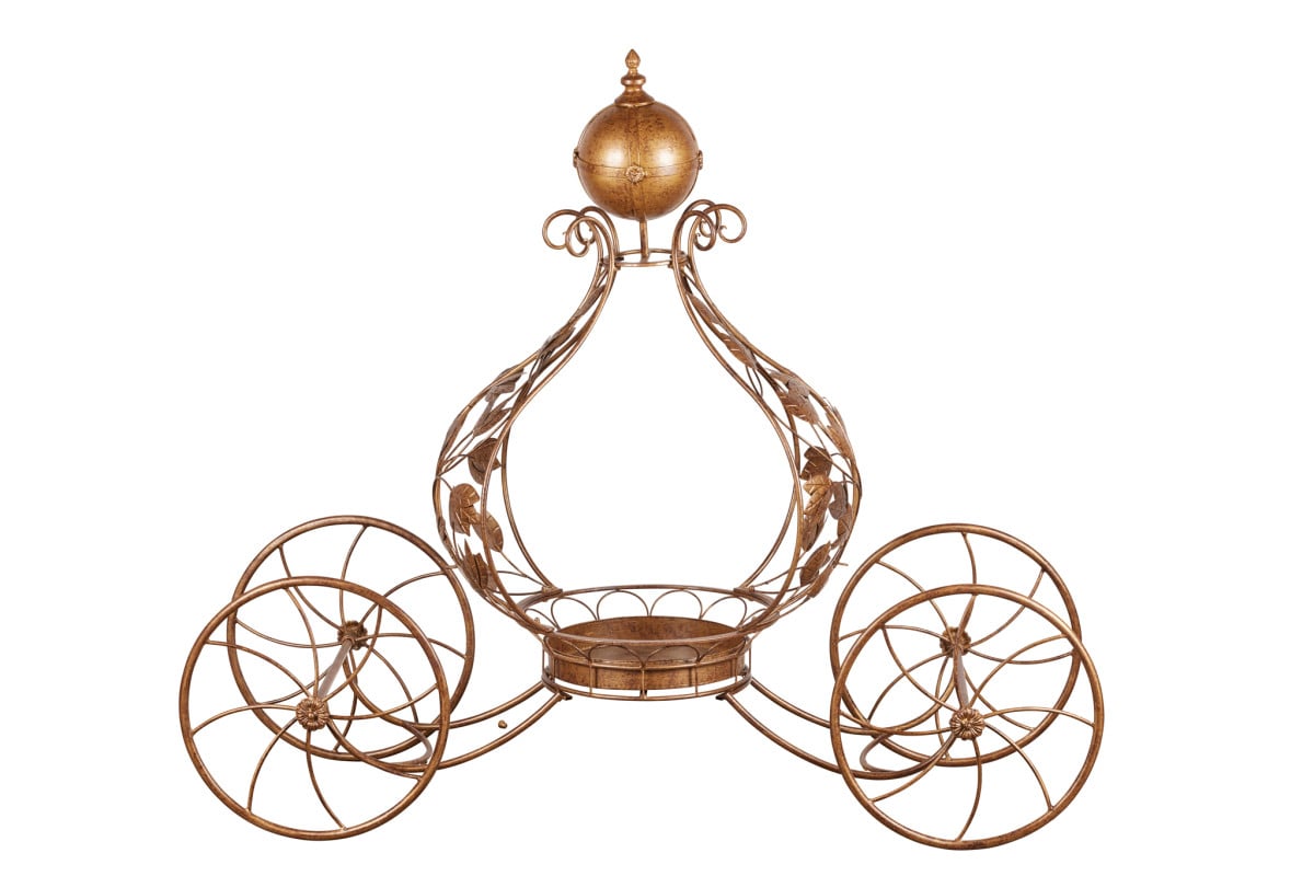 Christabelle Antique Gold Metal Carriage Display 153cm