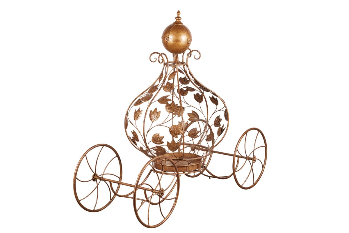 Christabelle Antique Gold Metal Carriage Display 153cm
