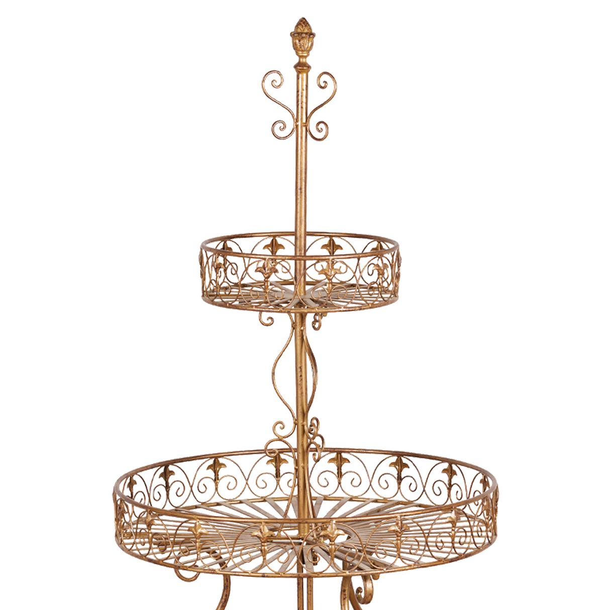 Christabelle Antique Gold 2-Tier Metal Display Stand