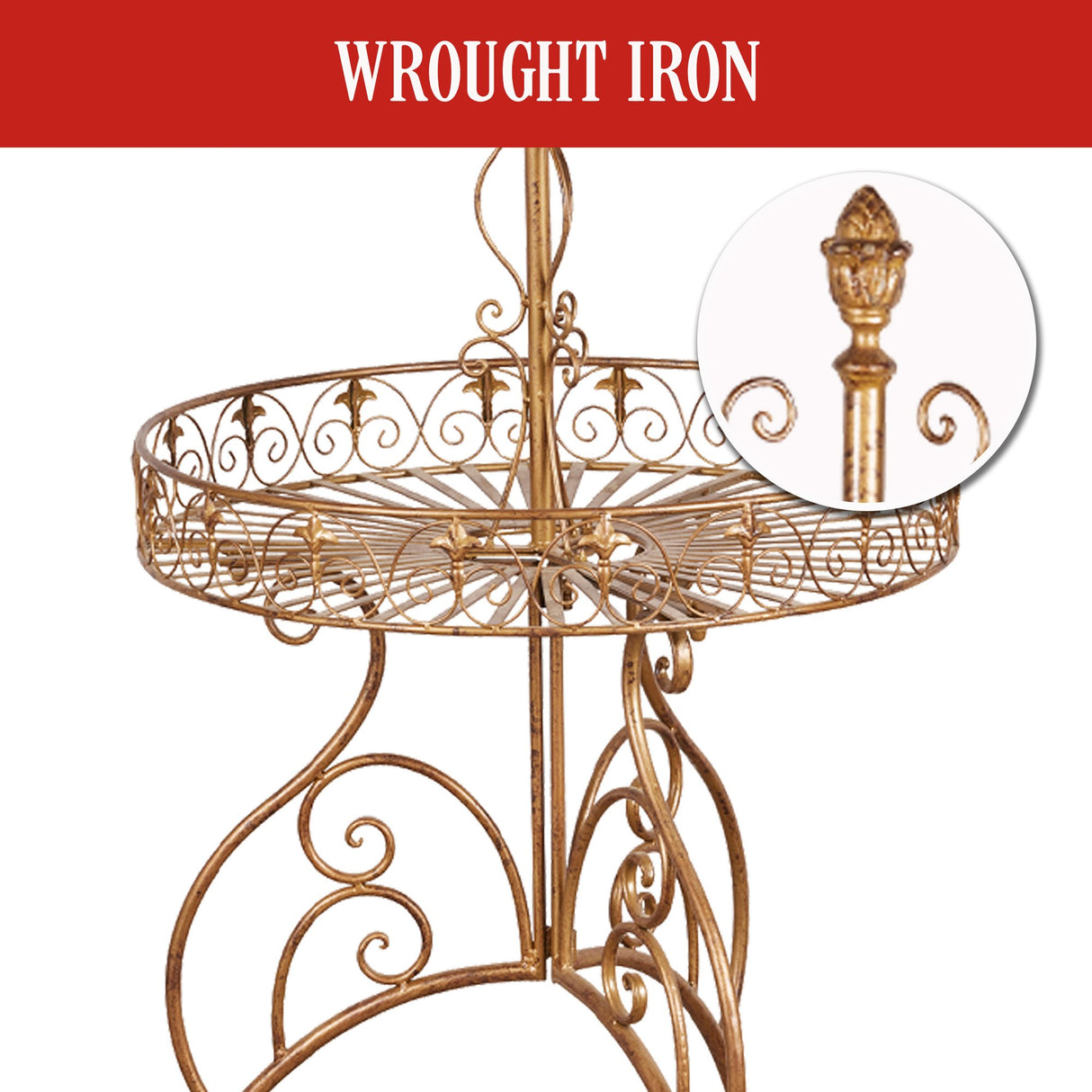 Christabelle Antique Gold 2-Tier Metal Display Stand