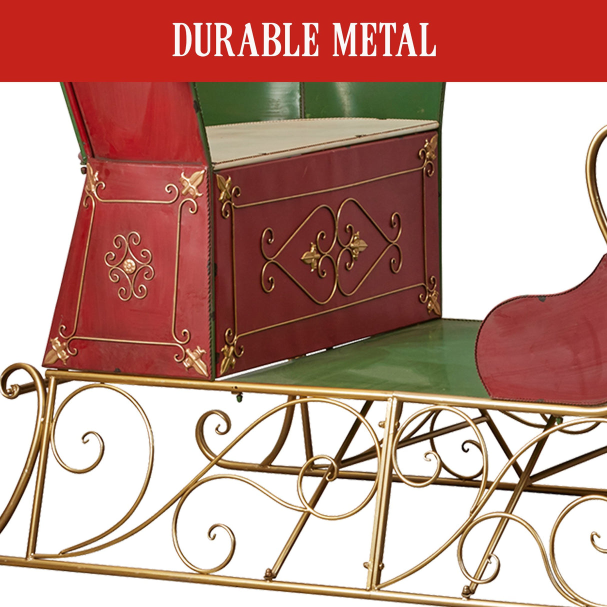 Christabelle Jumbo Life Size Rustic Christmas Sleigh Display - 210cm