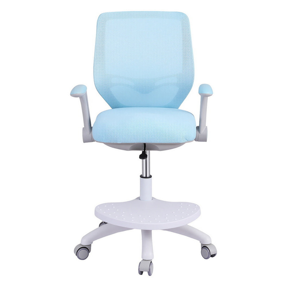 Keezi Kids Ergonomic Study Chair Adjustable w/ Wheels Footrest Blue