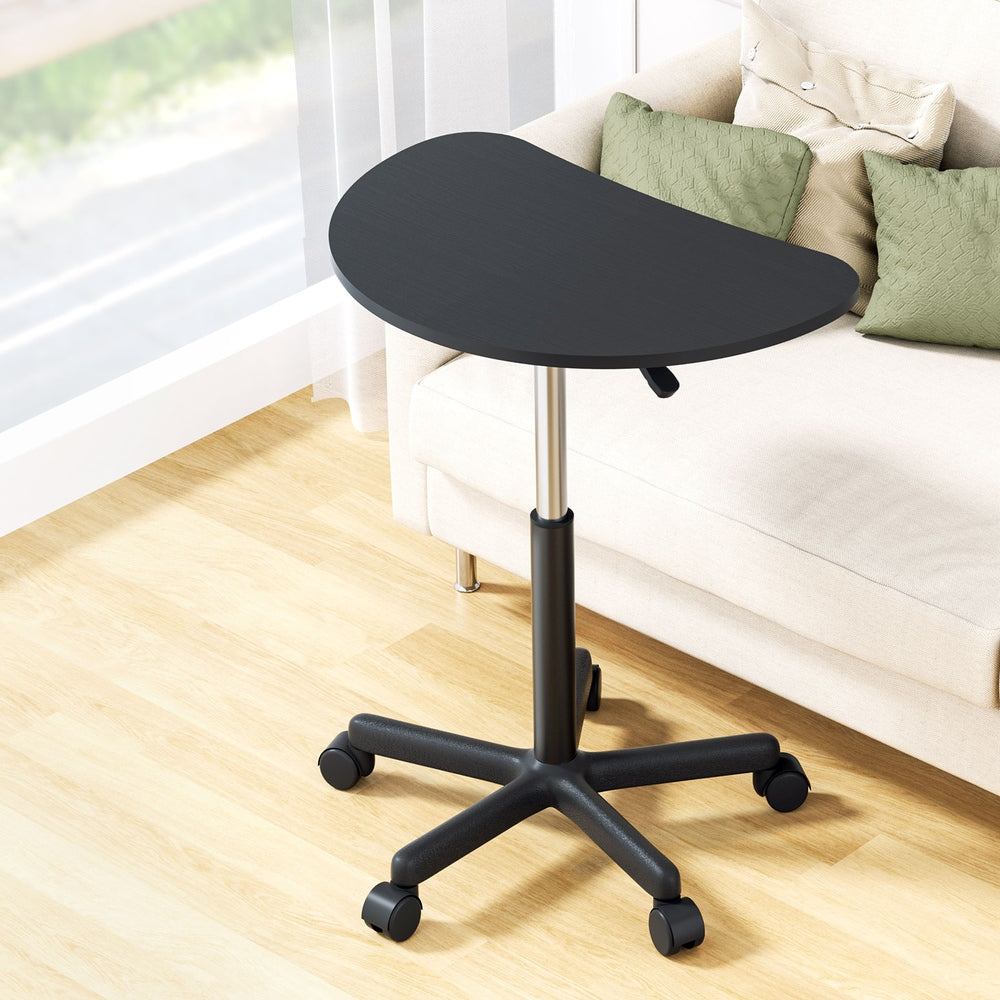 Artiss Mobile Height-Adjustable Laptop Desk with Caster Wheels - 60CM Black