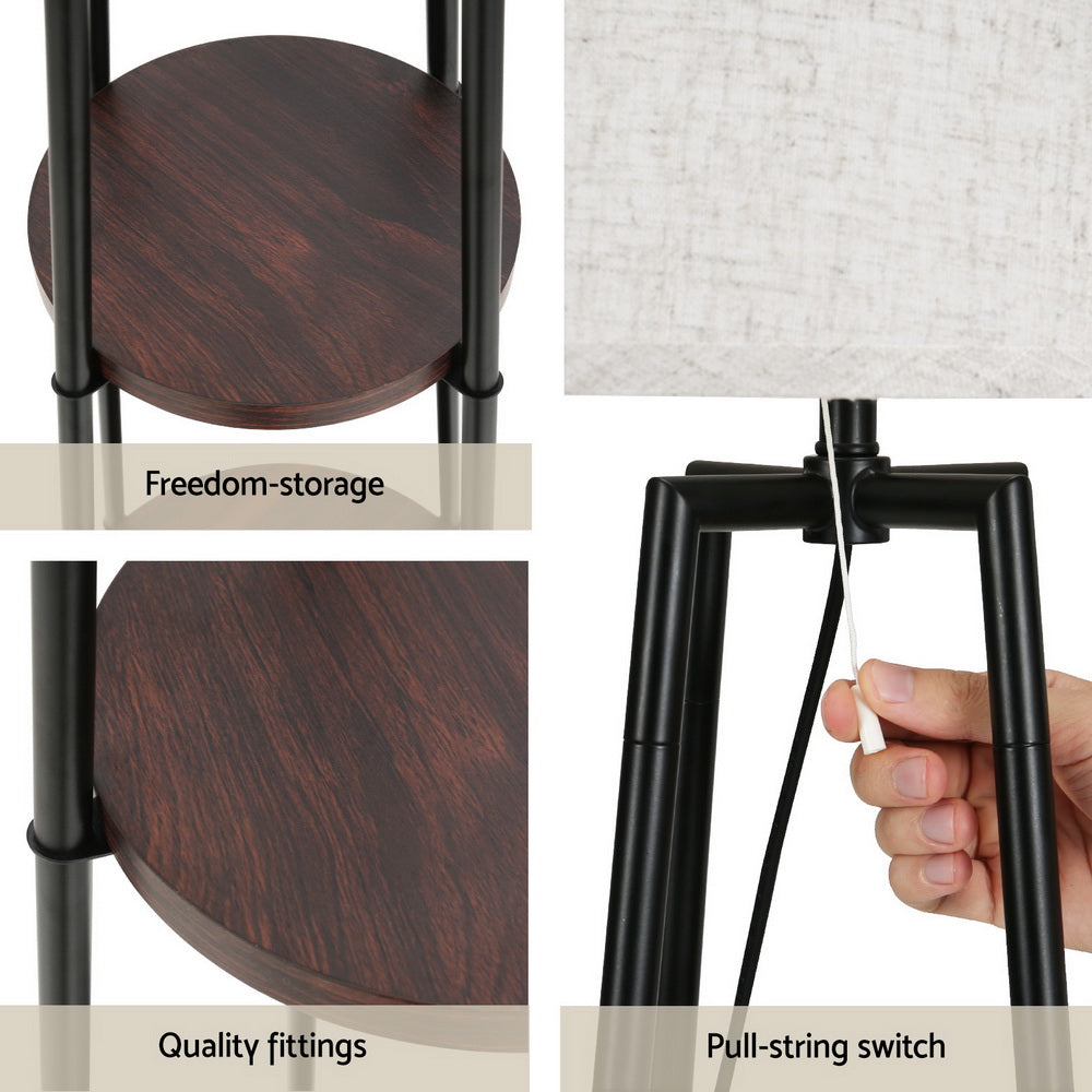 Artiss Modern LED Floor Lamp with Adjustable 2-Tier Shelf for Home Décor