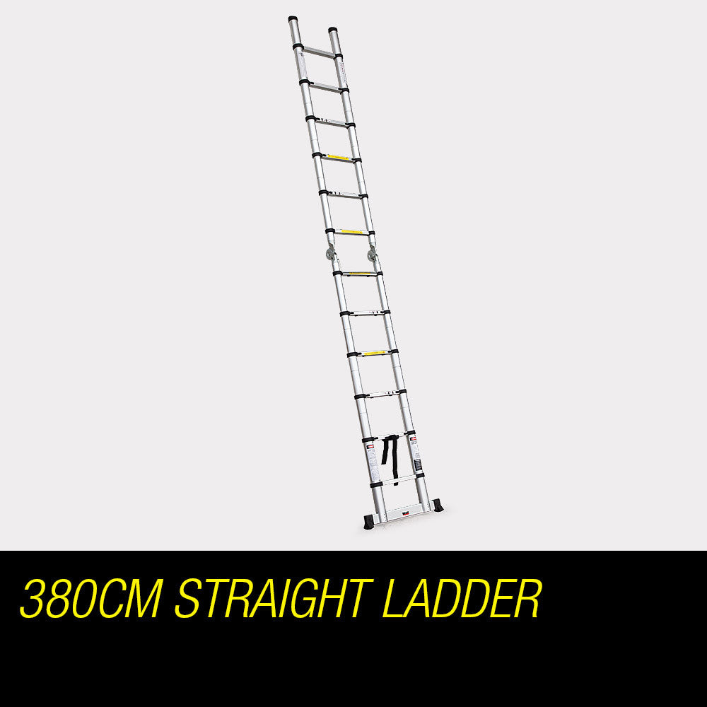 3.8m Multipurpose Telescopic Folding Ladder Aluminium Alloy Extension Steps AU