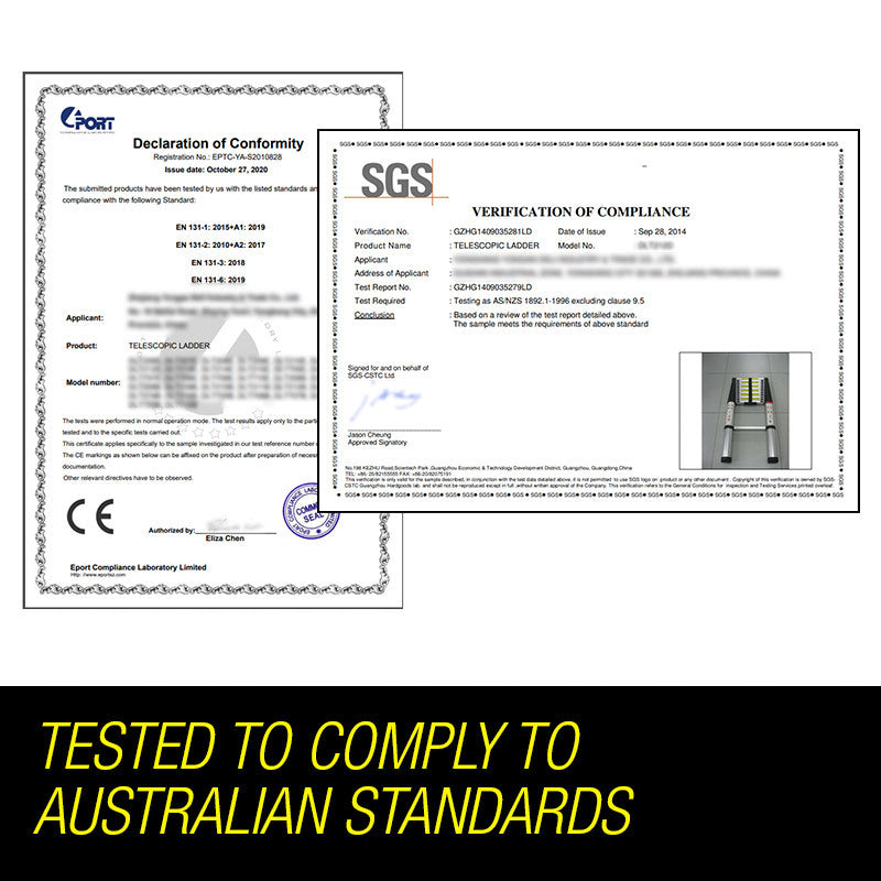 3.8m Multipurpose Telescopic Folding Ladder Aluminium Alloy Extension Steps AU