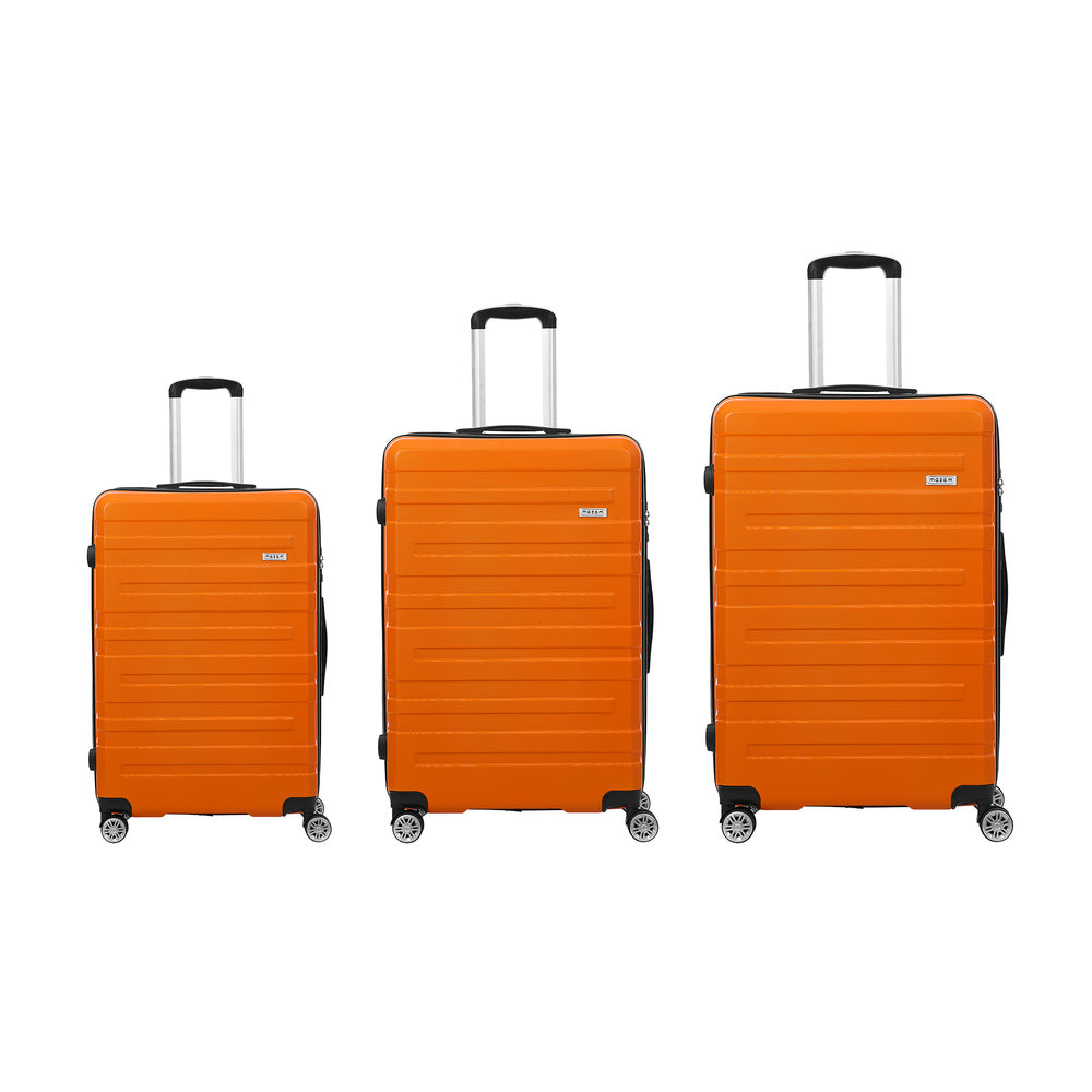 Mazam 3PCS Luggage Suitcase Trolley Set TSA Lock Hard Case Orange