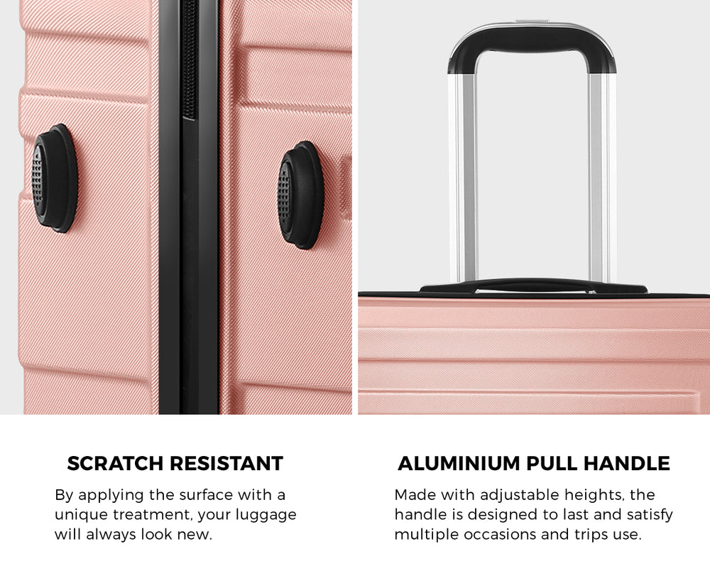 Mazam 3PCS Luggage Suitcase Trolley Set Travel TSA Lock Pink