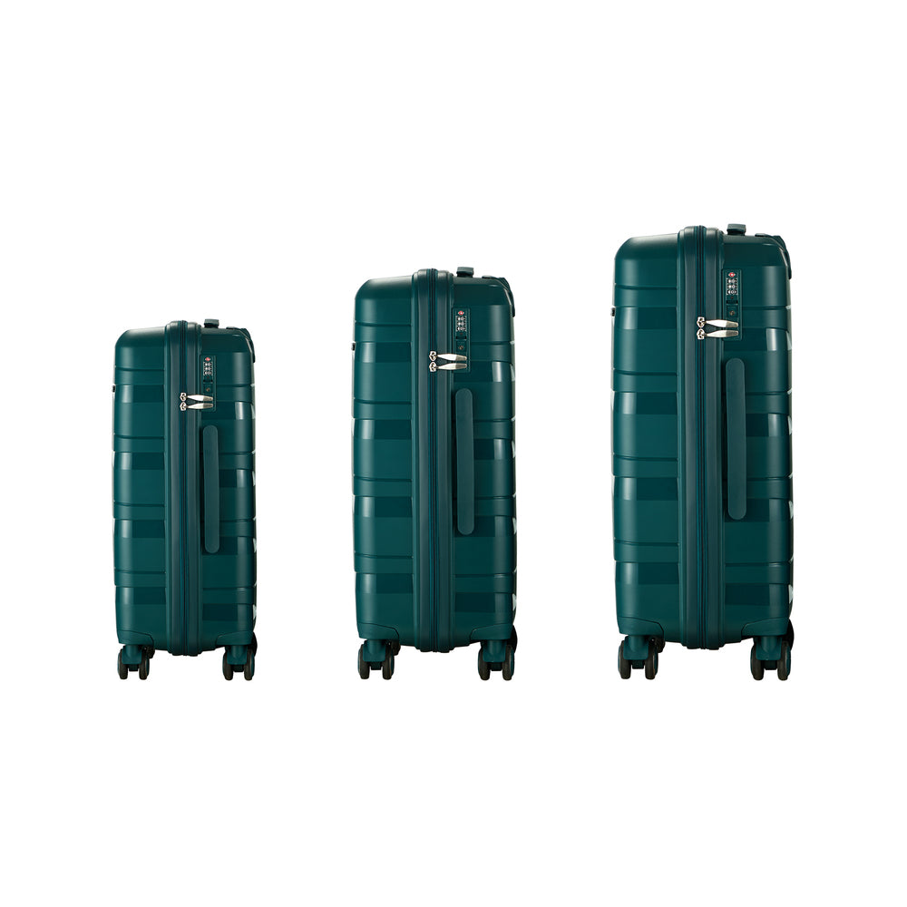 Mazam 3PCS Luggage Set Travel TSA Lock PP Case Green