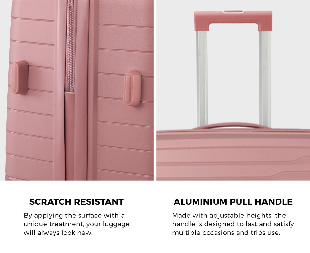 Mazam 3PCS Luggage Suitcase Set TSA Lock Pink PP Case