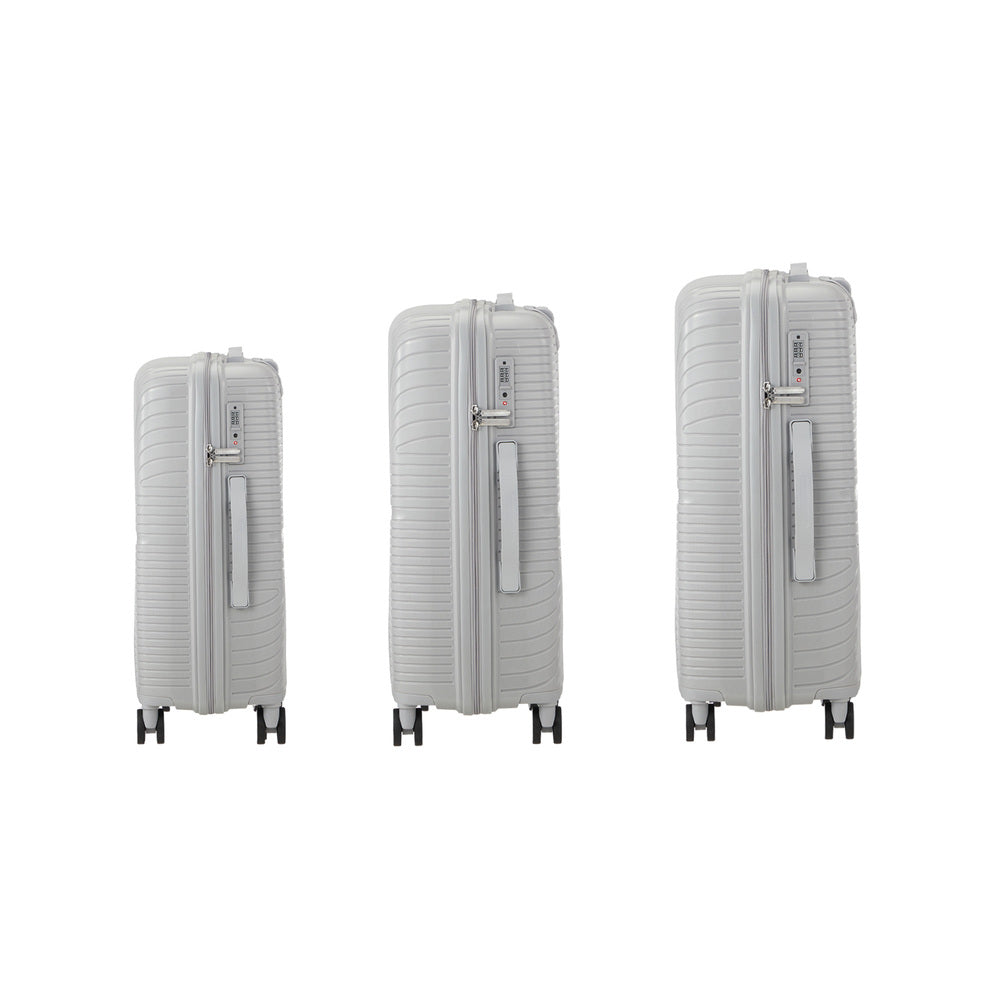 Mazam 3PCS Luggage Suitcase Set Grey PP Case TSA Lock