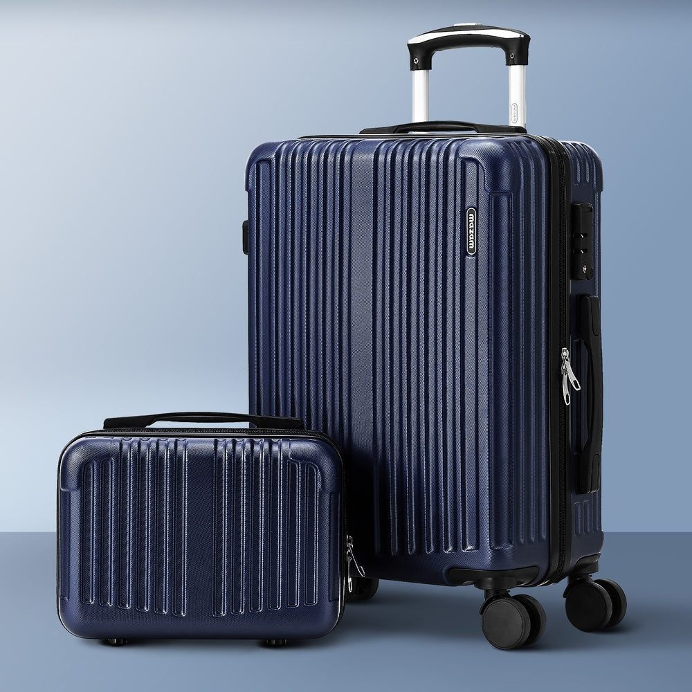Mazam 2PCS Luggage Suitcase Trolley Set Carry On TSA Hard Case Navy