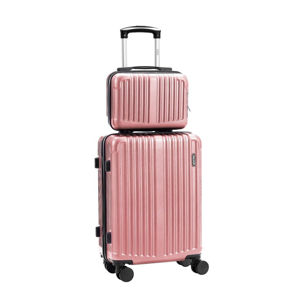 Mazam 2PCS Luggage Suitcase Trolley Set Carry On TSA Hard Case Pink