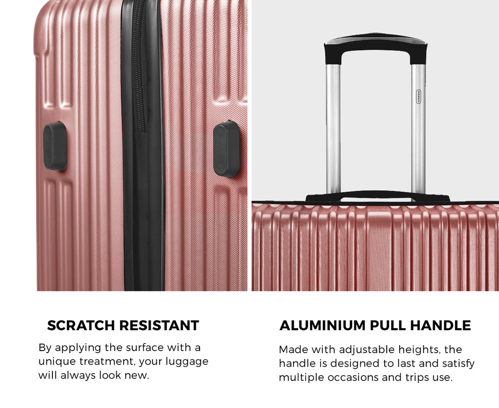 Mazam 2PCS Luggage Suitcase Trolley Set Carry On TSA Hard Case Pink