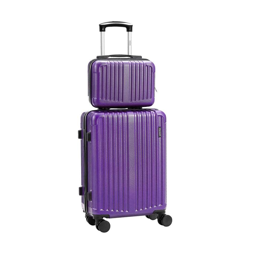 Mazam 2PCS Luggage Suitcase Trolley Set Carry On TSA Hard Case Purple