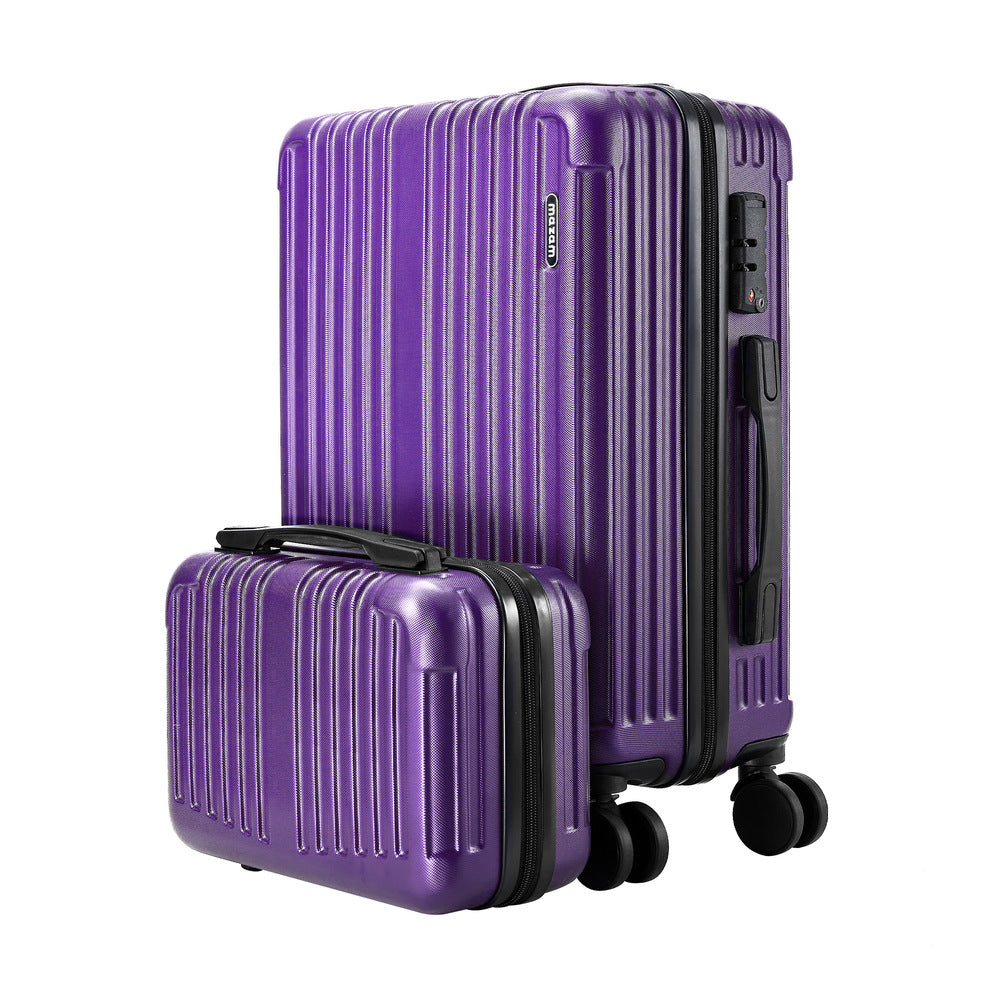 Mazam 2PCS Luggage Suitcase Trolley Set Carry On TSA Hard Case Purple