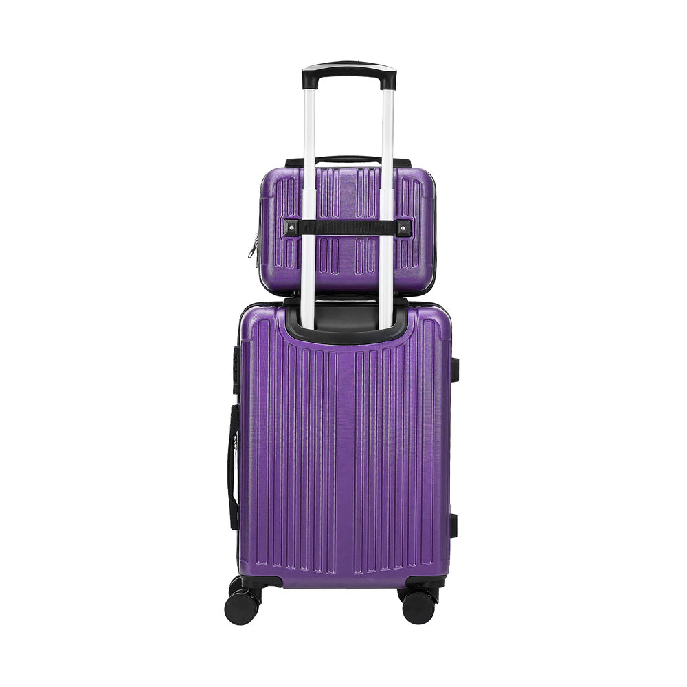 Mazam 2PCS Luggage Suitcase Trolley Set Carry On TSA Hard Case Purple
