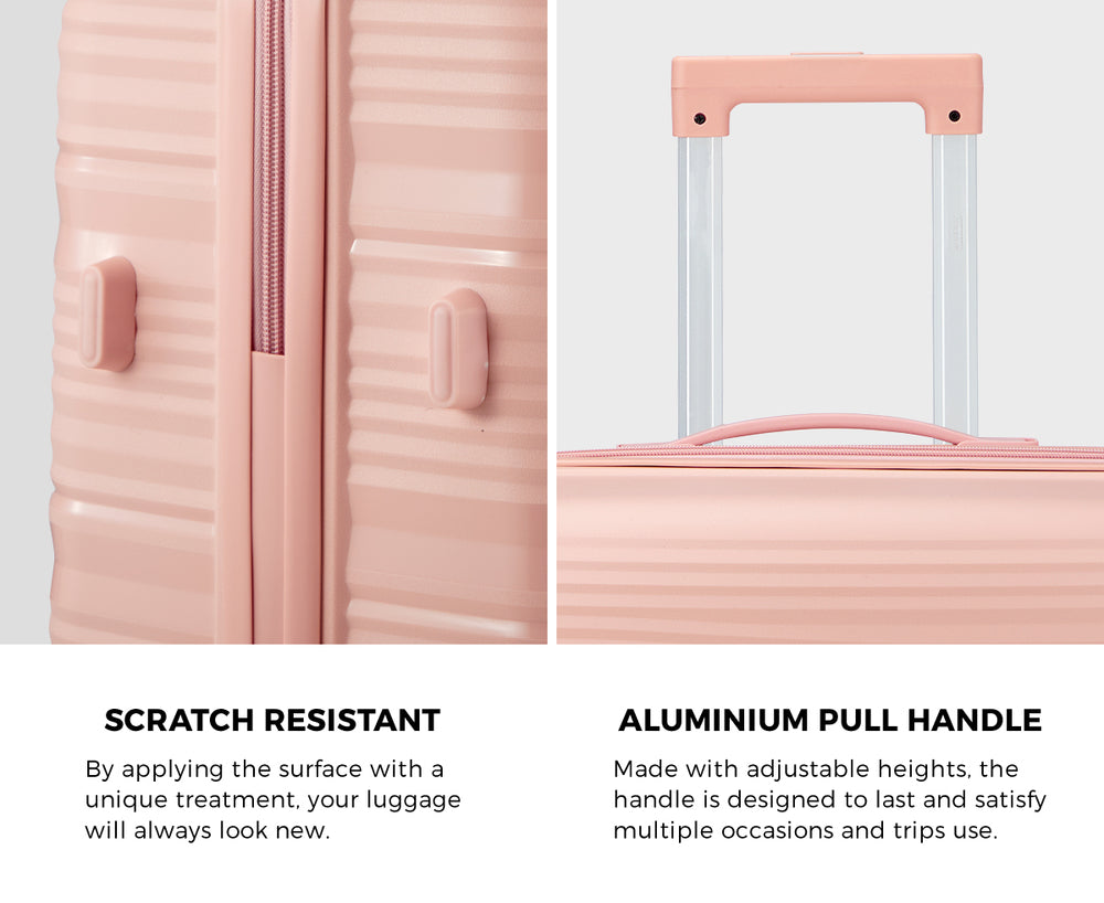 Mazam 3PCS Luggage Suitcase Set PP Case TSA Lock Pink