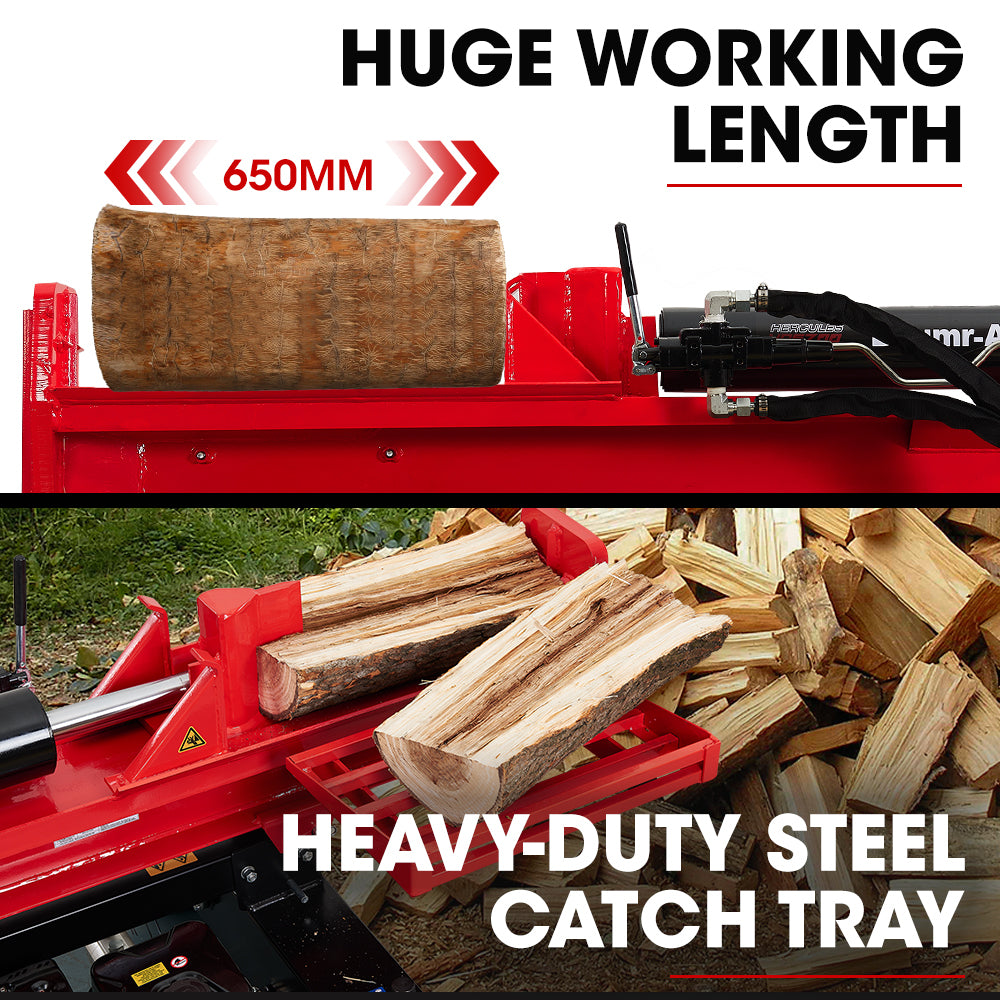 BAUMR-AG 40 Tonne Petrol Hydraulic Horizontal and Vertical Towed Wood Log Splitter - HPS700