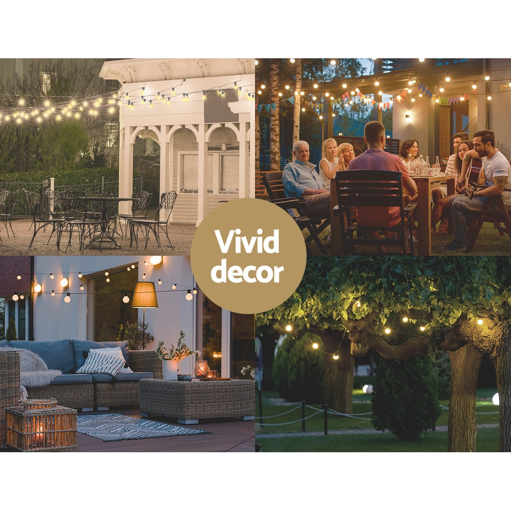 46m Festoon Lights Christmas Fairy String Lights Outdoor Party Garden Decor