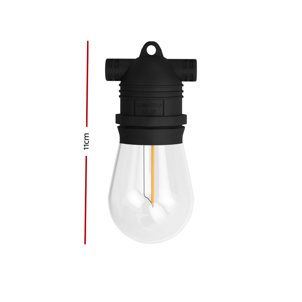 59m Warm White Festoon String Lights - Outdoor Christmas Fairy Lights for Parties and Gardens