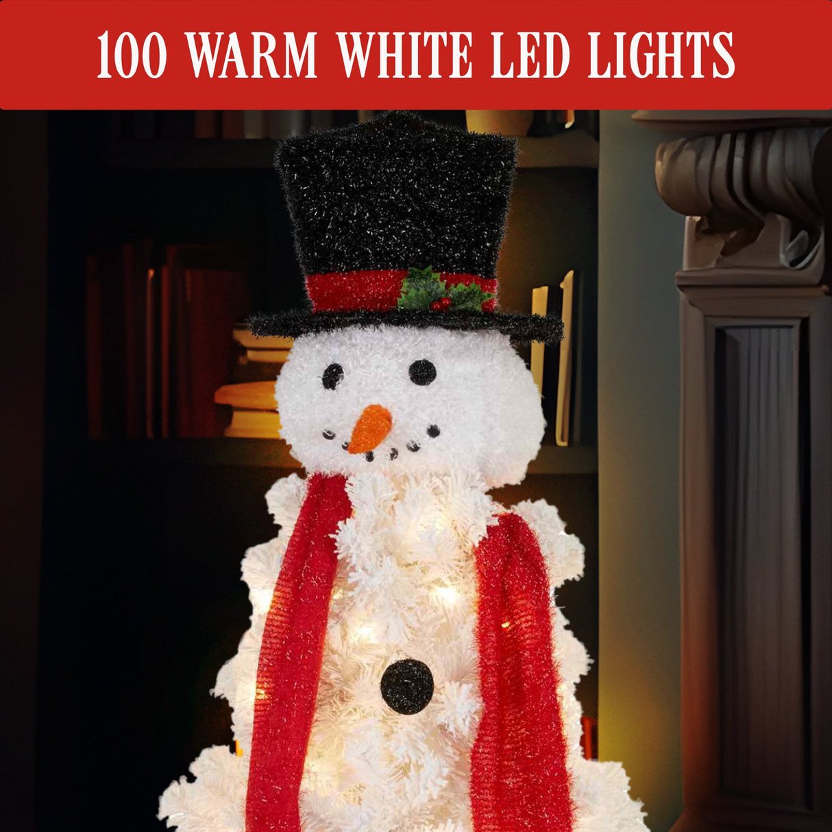 Christabelle 4ft 122cm Snowman Christmas Tree with Lights