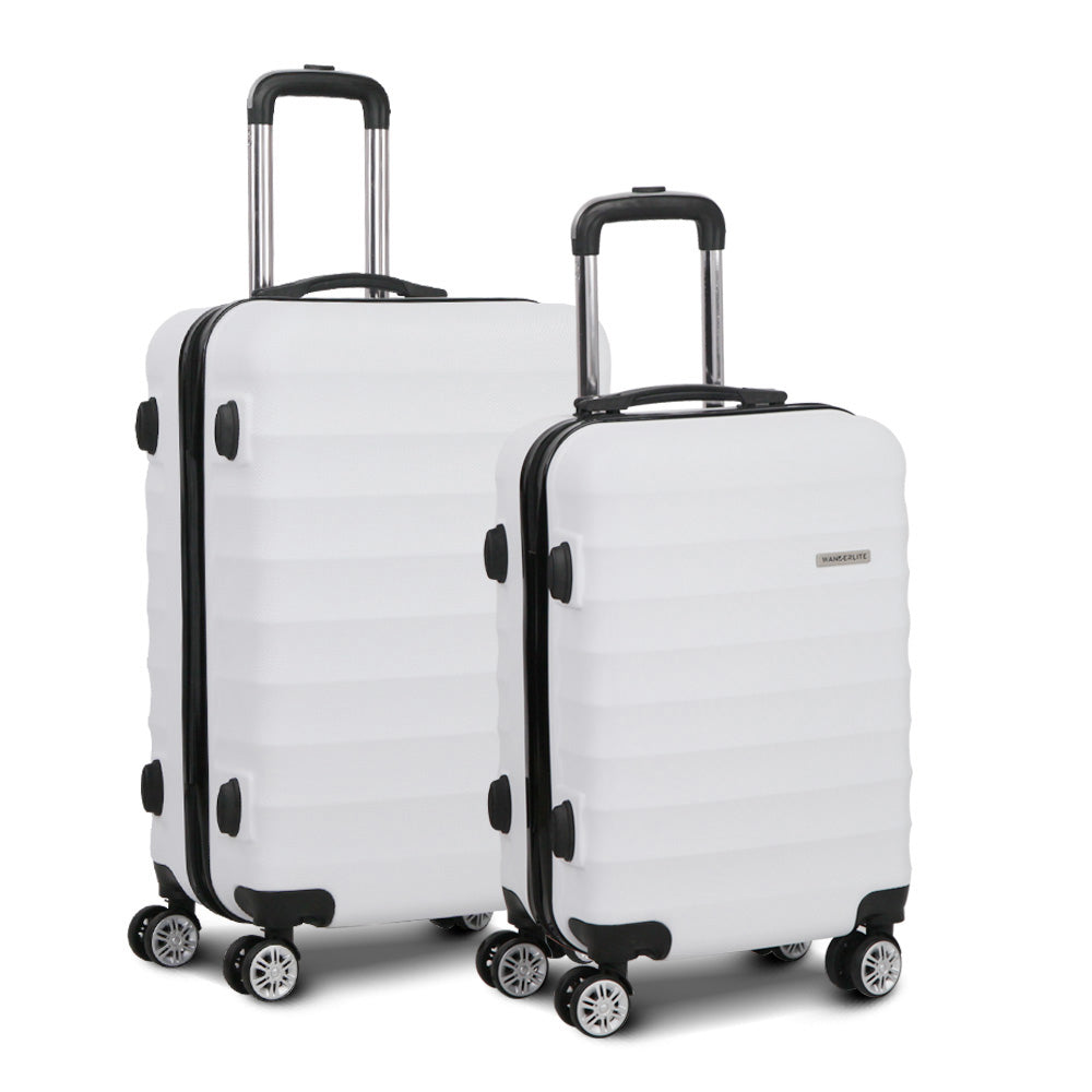 Wanderlite 2Set 20-28 Inch Luggage with TSA Lock Spinner Travel Suitcase Carry On Hard Shell Luggage