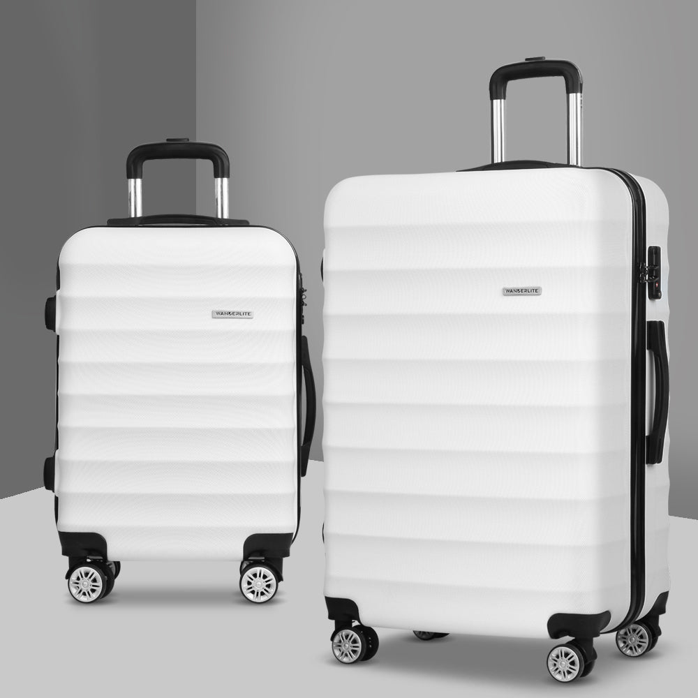 Wanderlite 2Set 20-28 Inch Luggage with TSA Lock Spinner Travel Suitcase Carry On Hard Shell Luggage