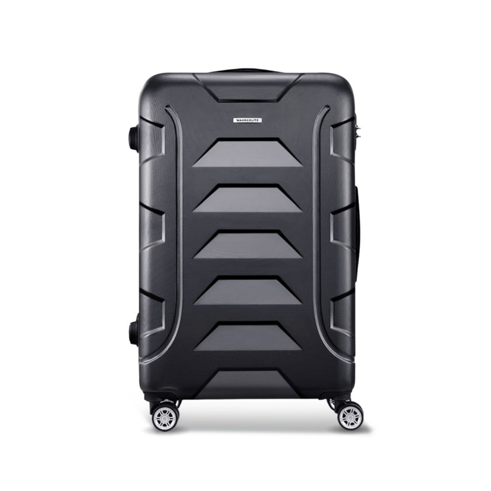 Wanderlite 28 Inch Luggage with TSA Lock Spinner Travel Suitcase Carry On Hard Shell Luggage Case Black