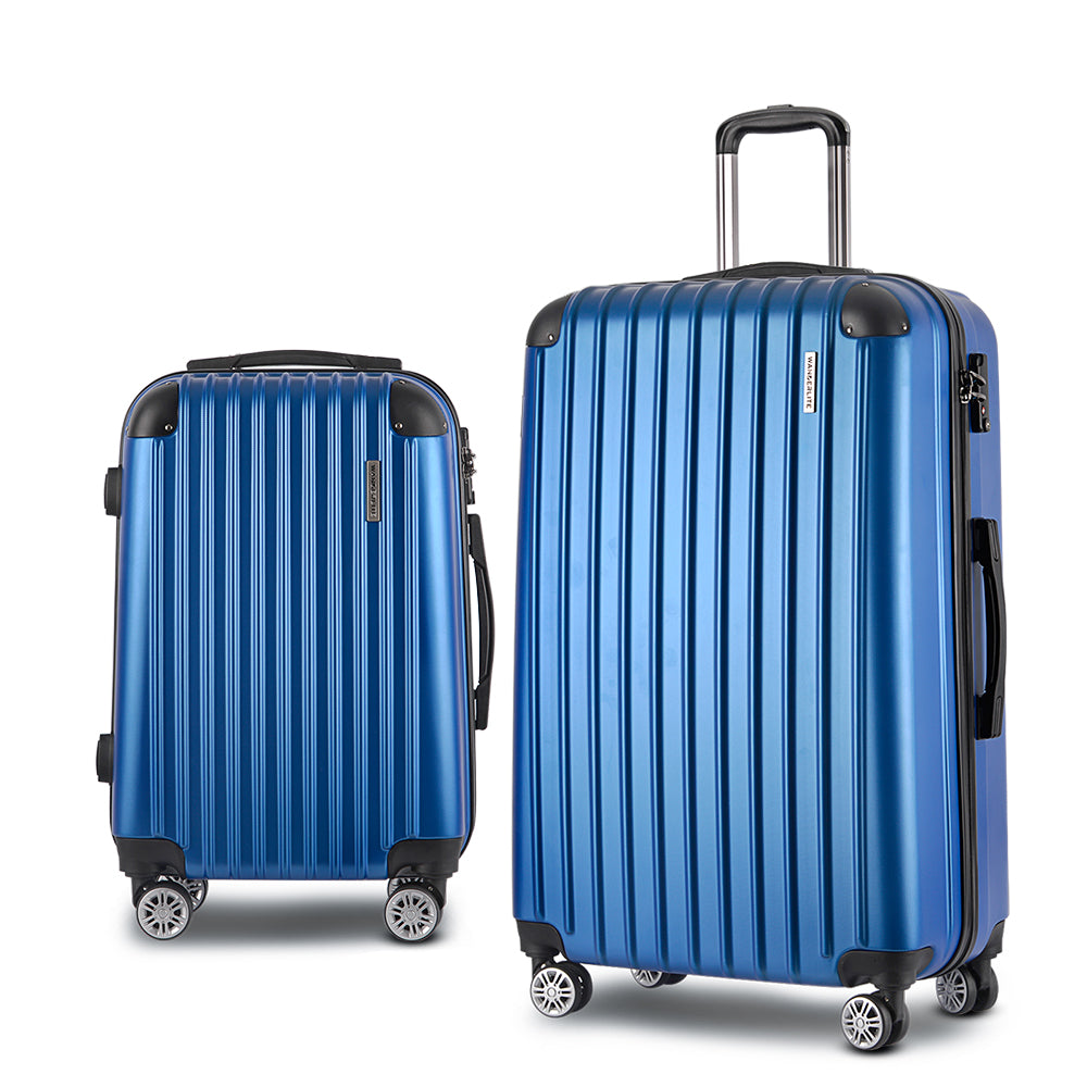 Wanderlite 20-28 Inch Luggage 2Set with TSA Lock Spinner Carry On Hard Shell Travel Suitcase Luggage