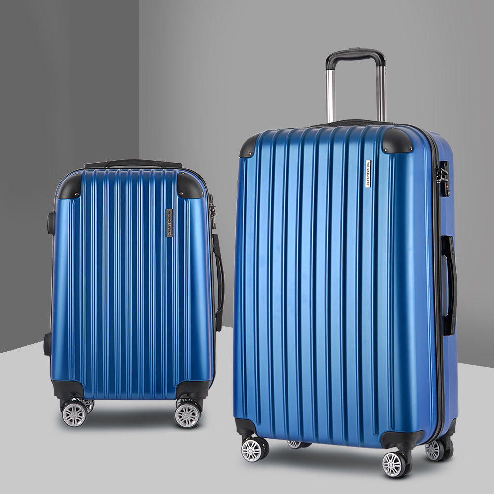 Wanderlite 20-28 Inch Luggage 2Set with TSA Lock Spinner Carry On Hard Shell Travel Suitcase Luggage