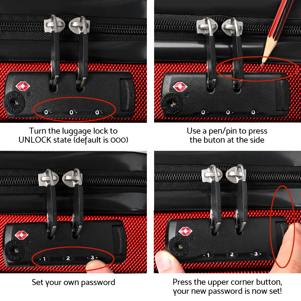 Wanderlite 20-28 Inch Luggage 2Set with TSA Lock Spinner Carry On Hard Shell Travel Suitcase Luggage