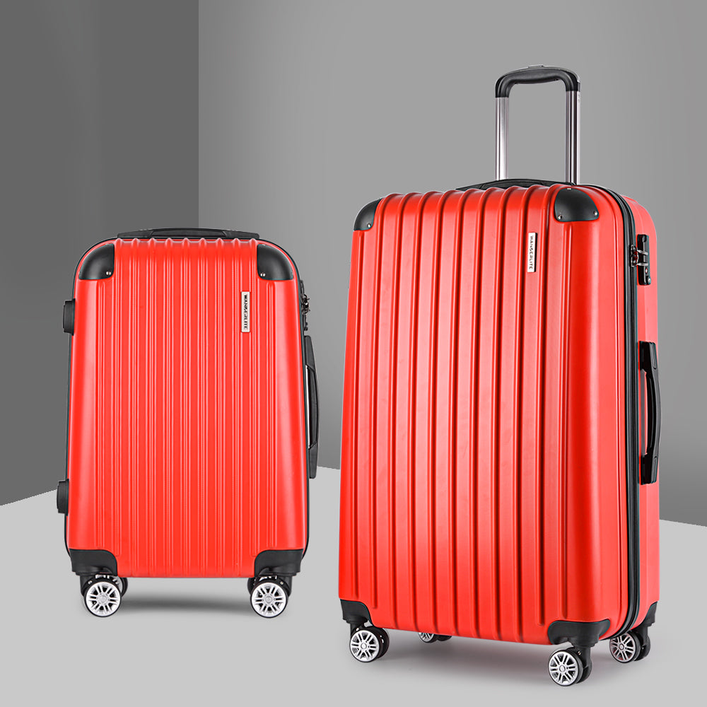 Wanderlite 20-28 Inch Luggage 2Set with TSA Lock Spinner Carry On Hard Shell Travel Suitcase Luggage