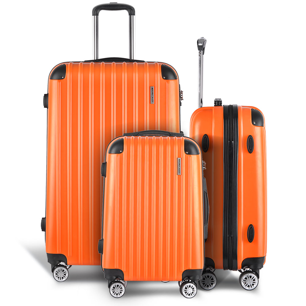 Wanderlite 20-24-28 Inch Luggage 3Set with TSA Lock Spinner Carry On Hard Shell Travel Suitcase Lugg