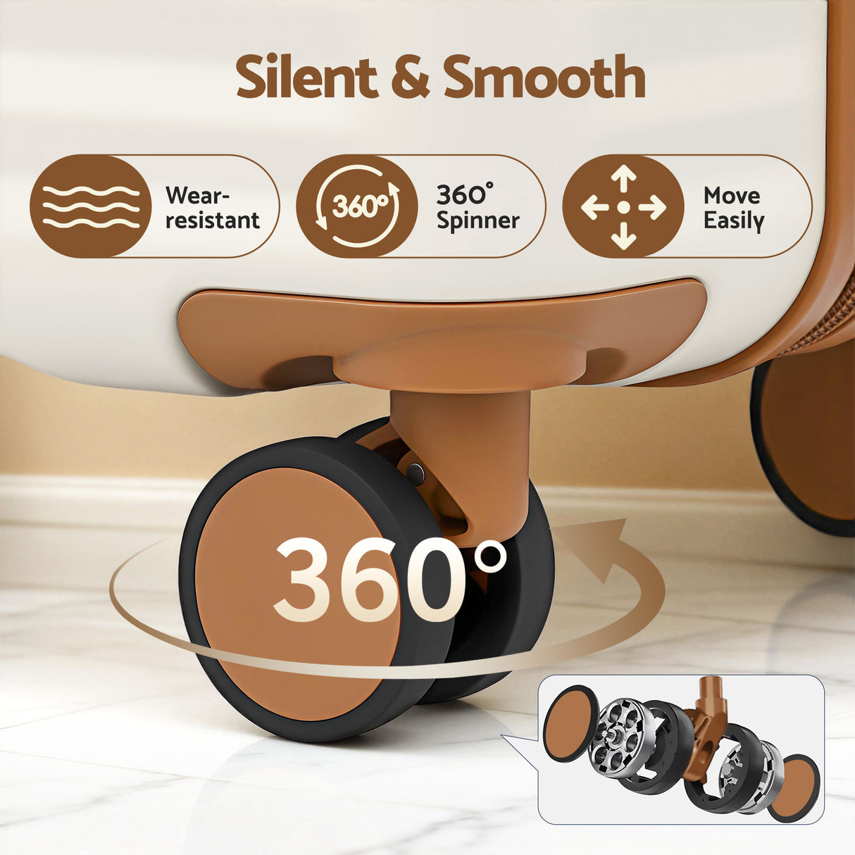 Wanderlite 5pcs Luggage Suitcase Set Trolley Travel TSA Lightweight Hard Case