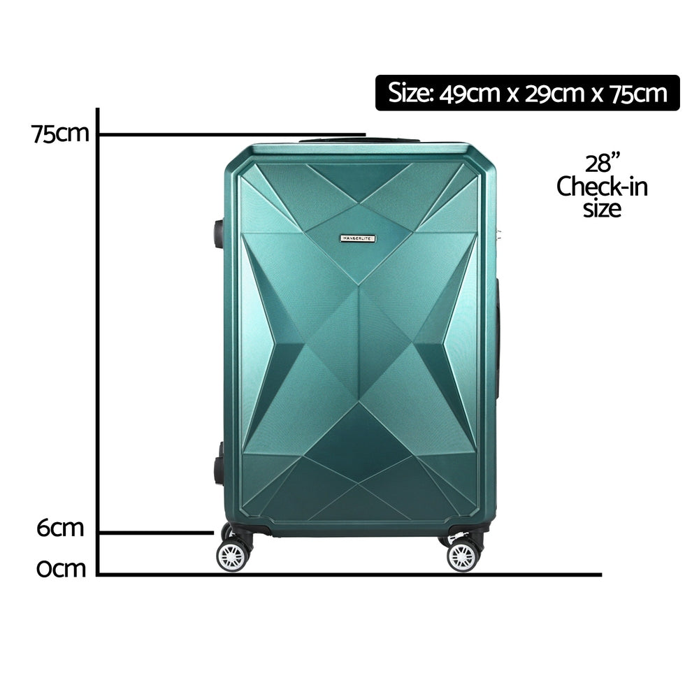 Wanderlite 28-inch Luggage Set with TSA Lock?ABS Hard Shell Travel Suitcase Organiser Luggage Case Atrovirens