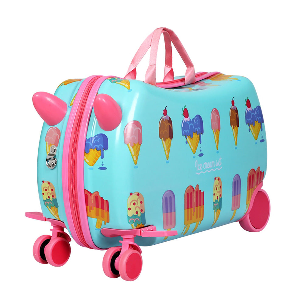 Wanderlite 17 Kids Ride On Luggage Children Suitcase Trolley Travel Ice Cream